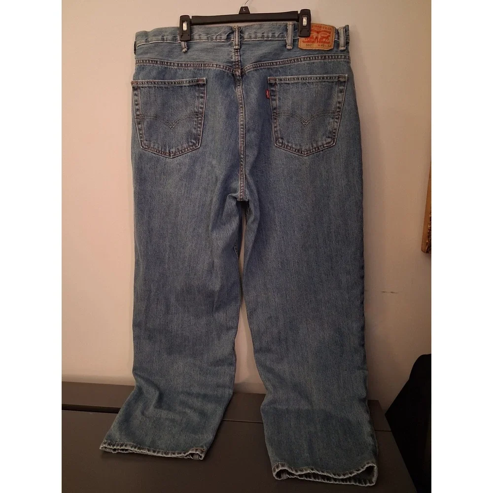 Levis 560 Comfort Fit Jeans Mens 40x34 Blue Denim Loose Tapered Leg Pants